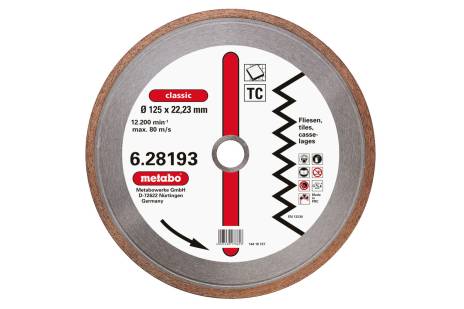 Dia-TS, 125x1,7x22,23mm, "classic", "TC", Fliese (628193000) 