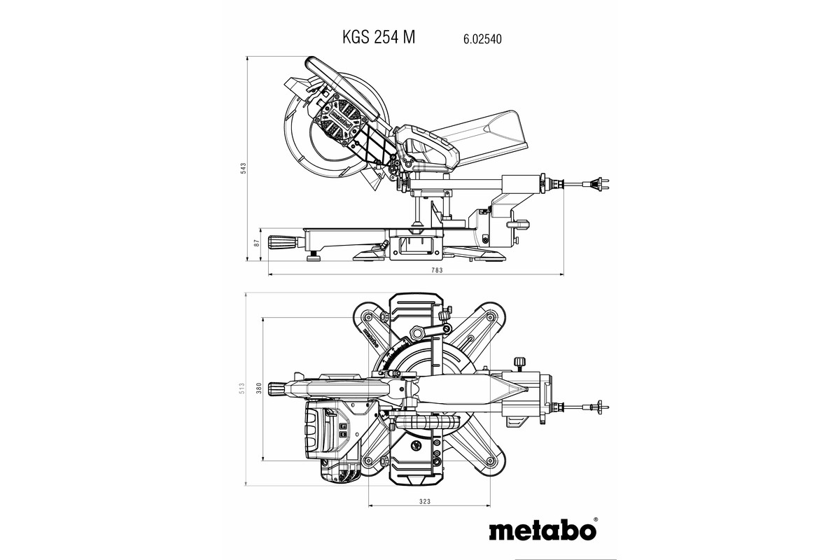 KGS 254 M (602540000) Scie à onglets | Outillage électroportatif Metabo.  Metabo Belgique.
