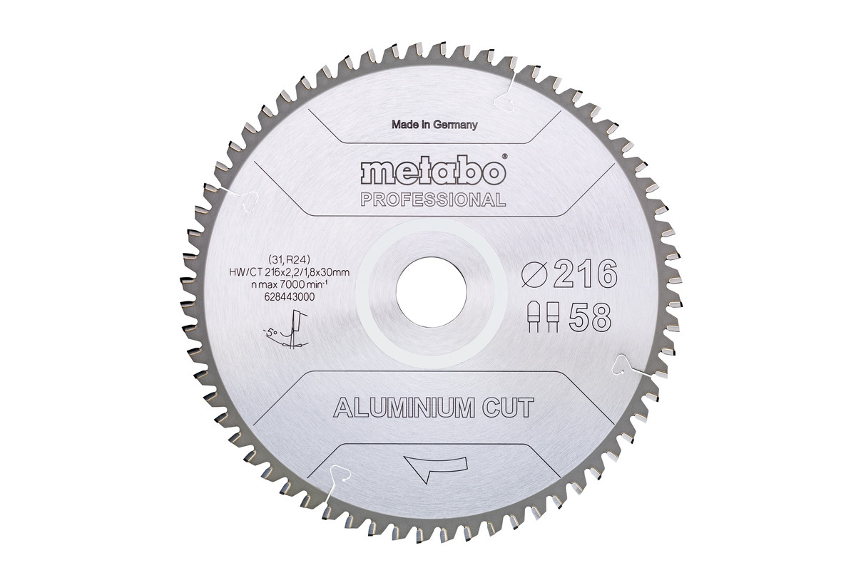 Sägeblatt "aluminium cut - professional", 254x30 Z72 FZ/TZ 5°neg  (628447000) | Metabo Elektrowerkzeuge