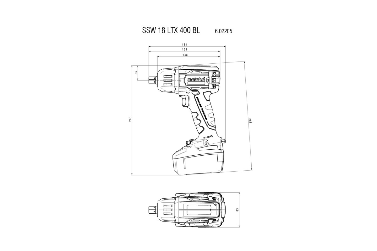 SSW 18 LTX 400 BL (602205840) Akku-Schlagschrauber | Metabo Elektrowerkzeuge