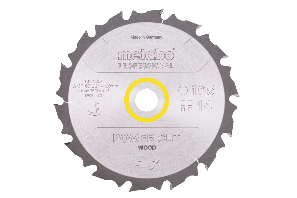 Lâmina de serra "power cut wood - professional", 165x20 Z14 FZ/FA 10° (628292000) 