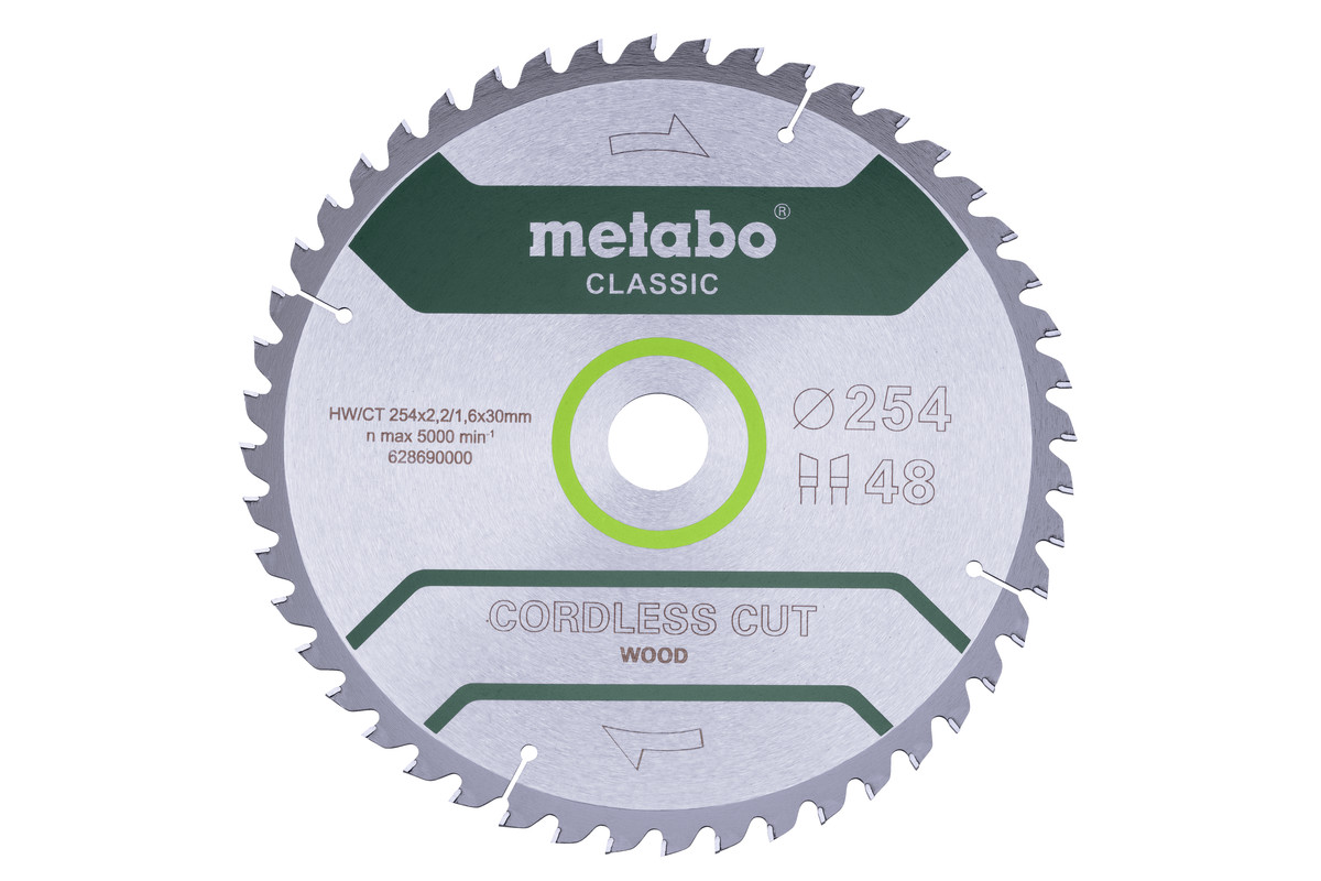 Saw blade "cordless cut wood - classic", 254x30 Z48 WZ 5° /B (628691000) 