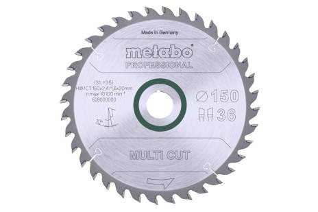 Hoja de sierra "multi cut - professional", 150x20, D36 DI 10° (628000000)