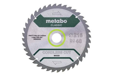 Hoja de sierra "cordless cut wood - classic", 216x30 Z40 DI 5° (628065000)