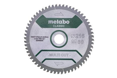 Hoja de sierra "multi cut - classic", 216x30, D60 DP/DT, 5°neg. (628066000)
