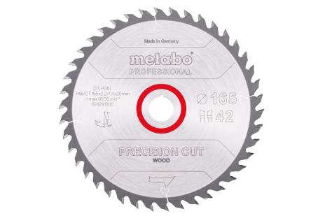 Hoja de sierra "precision cut wood - professional", 165x20 Z42 DI 15° (628291000) 