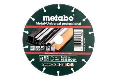 Disco de corte diamantado 180x1,6x22,23 mm, "MUP", metal/universal "professional" (628549000) 