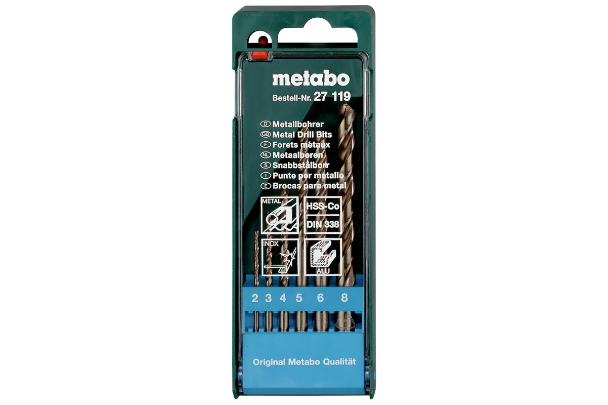 HSS-Co bit storage case 6-piece (627119000) | Metabo Power Tools