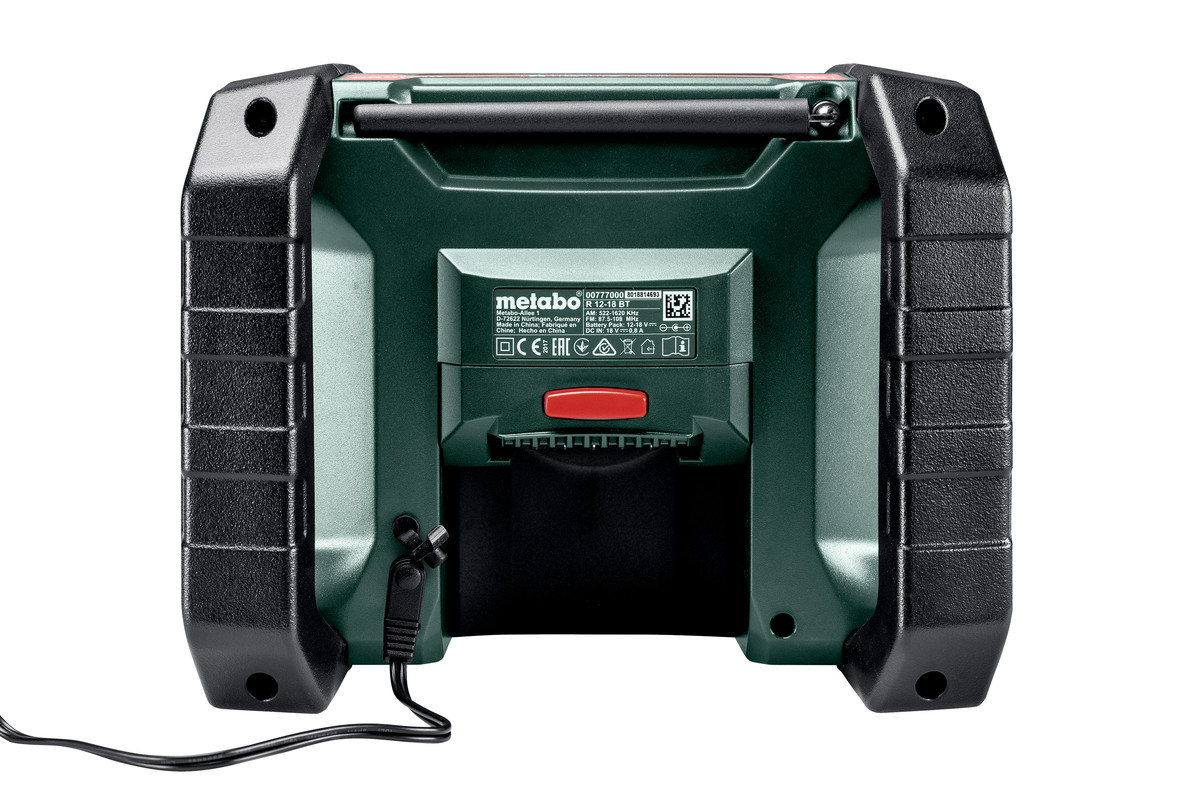 R 12-18 BT (600777850) Cordless worksite radio | Metabo Power Tools