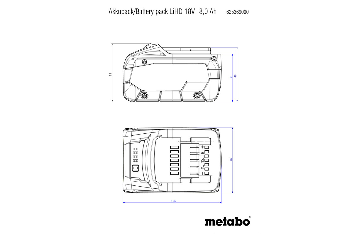 LiHD Battery pack 18 V - 8.0 Ah (625369000) | Metabo Power Tools