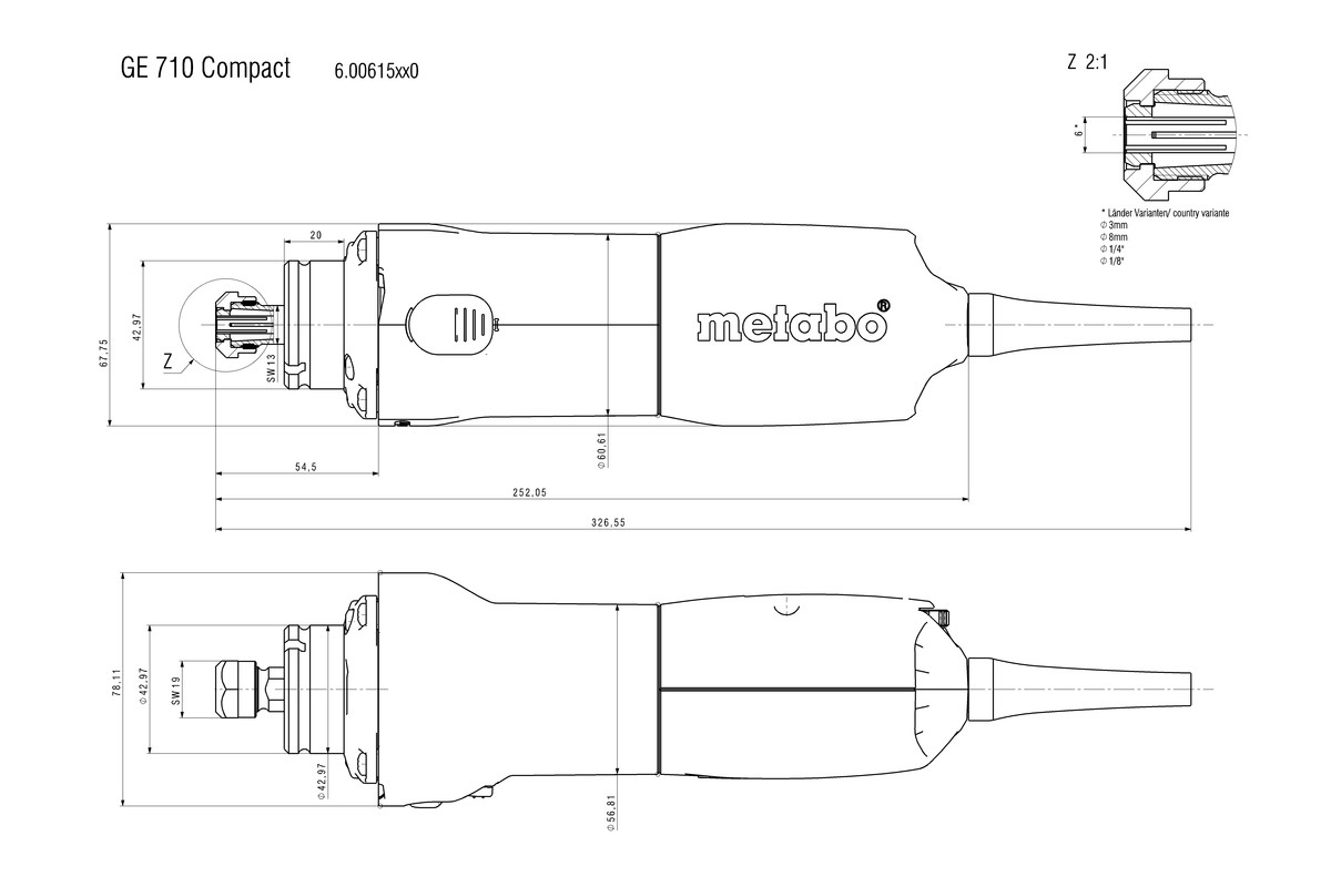 GE 710 Compact (600615420) Die grinder | Metabo Power Tools