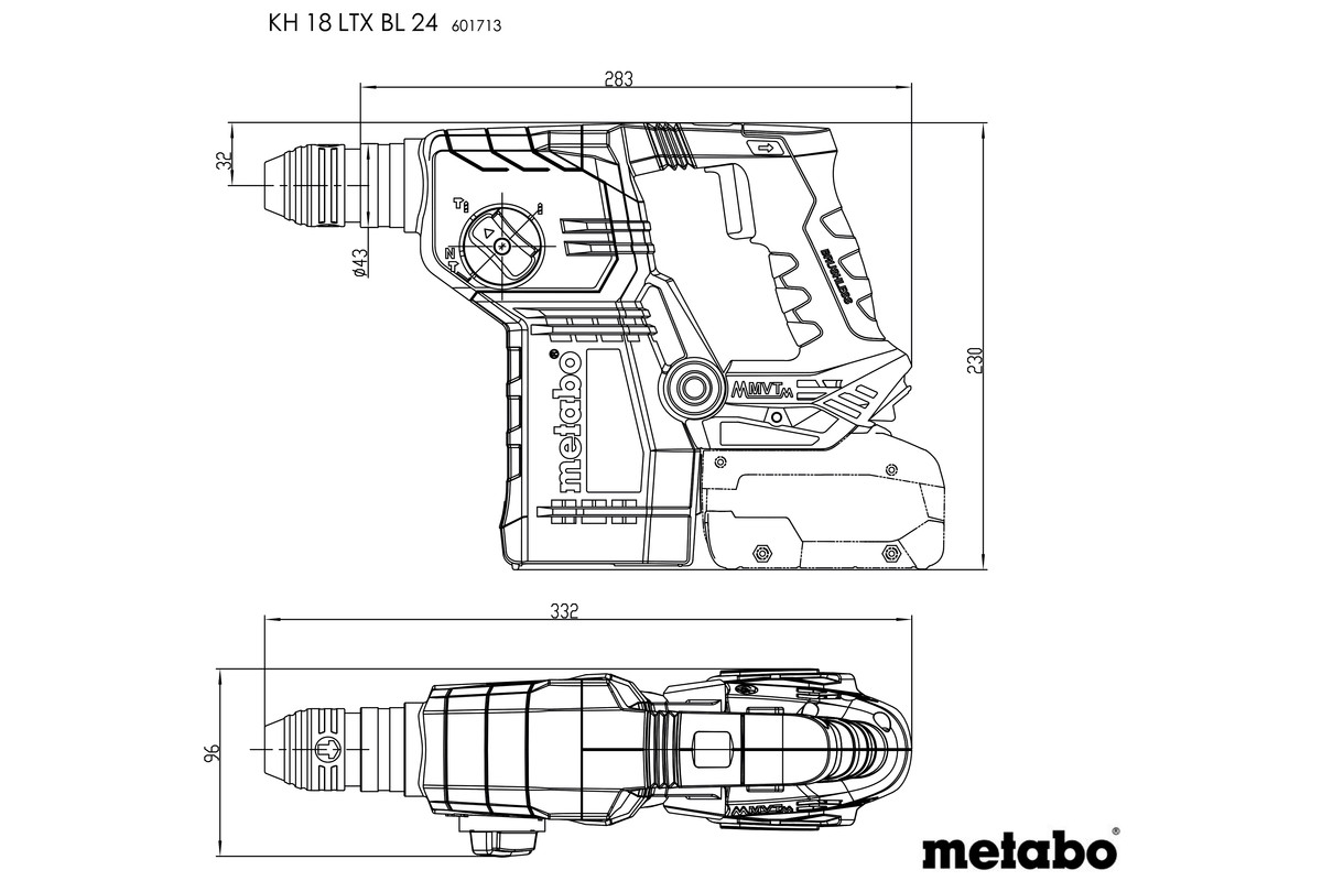 KH 18 LTX BL 24 (601713800) Akumulátorové kladivo | Metabo elektrické nářadí