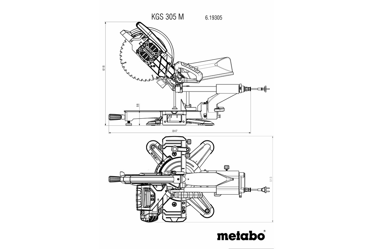 KGS 305 M (619305000) Kapovací pila | Metabo elektrické nářadí
