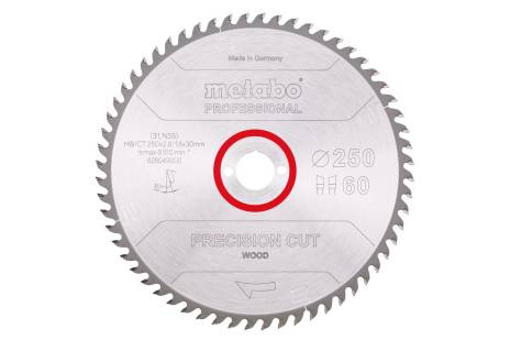 Savklinge "precision cut wood - professional", 250x30, Z60 WZ 15° (628049000) 