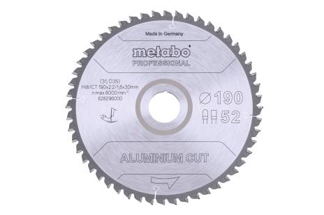 Savklinge "aluminium cut - professional", 190x30 Z52 FZ/TZ 5°neg (628296000) 