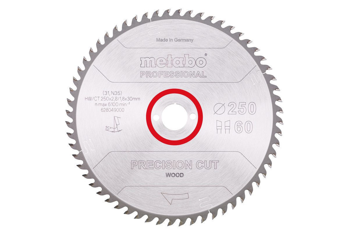 Saeleht "precision cut wood - professional", 250x30, Z60 WZ 15° (628049000) 