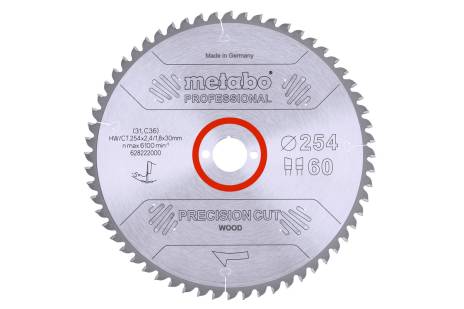 Saeleht "precision cut wood - professional", 254x30, Z60 WZ 5° neg. (628222000) 