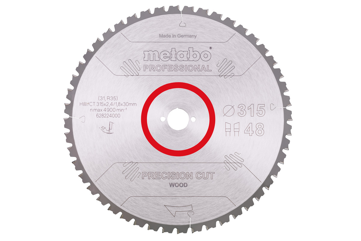 Fűrészlap "precision cut wood - professional", 315x30, Z48 WZ 5° neg. (628224000) 