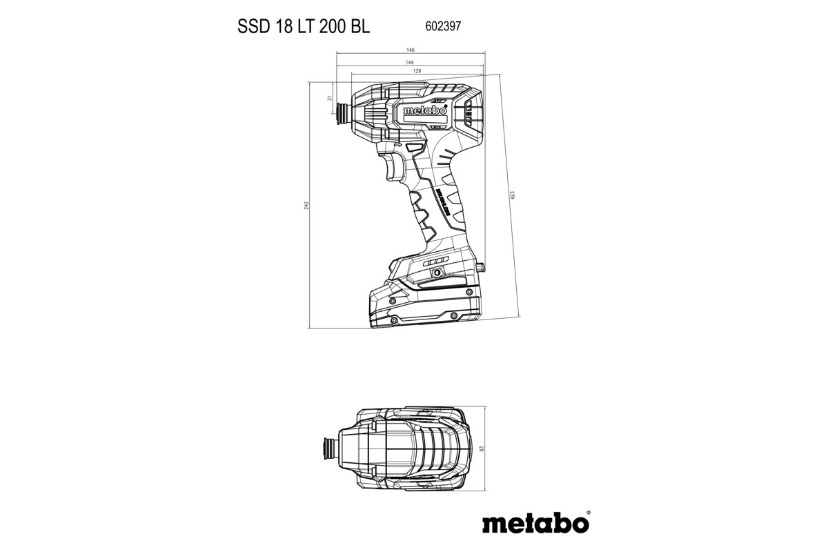 SSD 18 LT 200 BL (602397850) Akkus ütvecsavarozó | Metabo elektromos  szerszámok