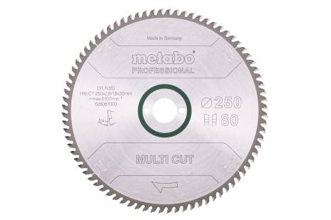 Pjovimo diskas „multi cut - professional“, 250x30, Z80 WZ, 10° (628087000) 