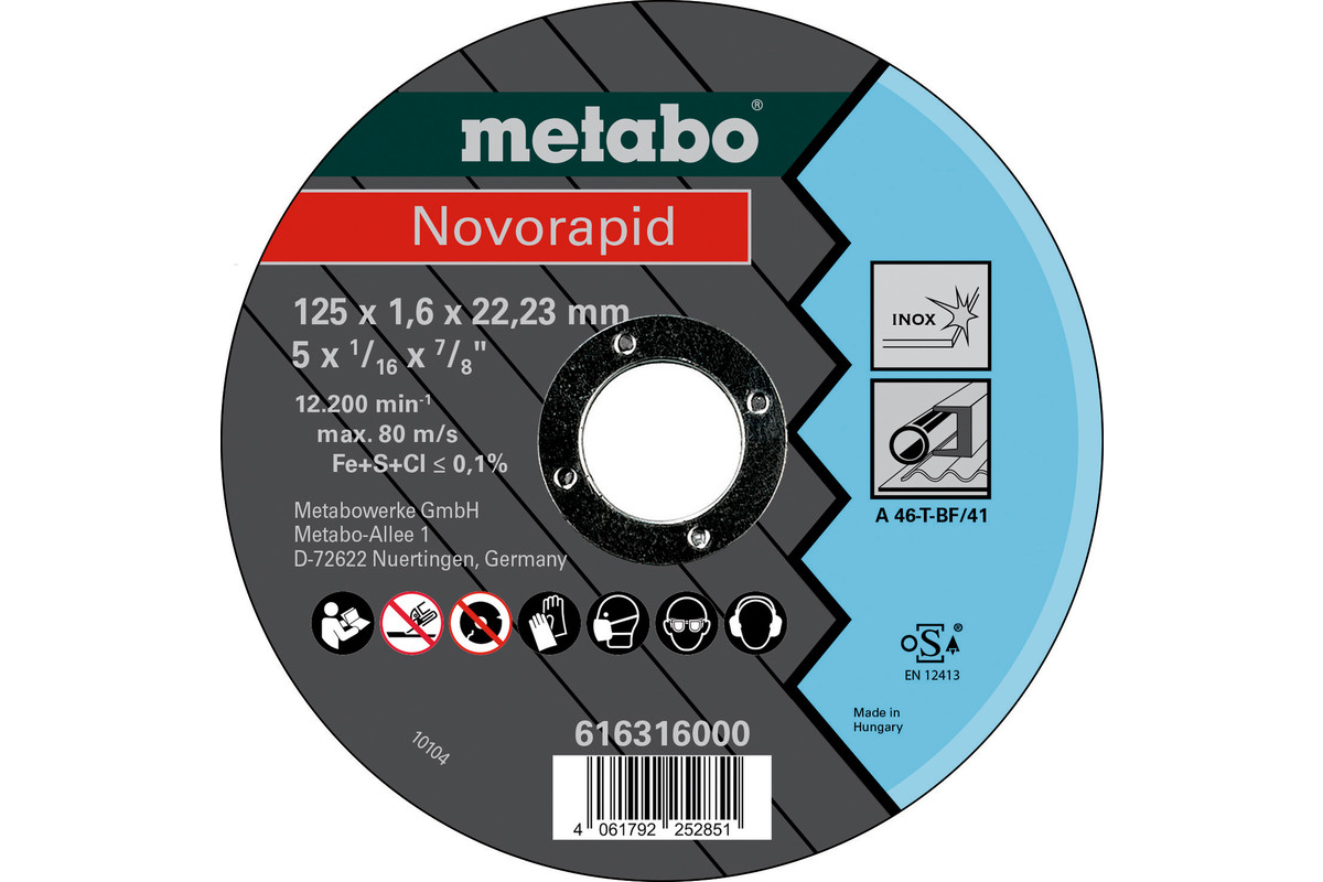 Novorapid 125 x 1,6 x 22,23 mm, nerūsošajam tēraudam, TF 41 (616316000) 