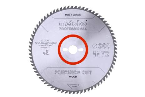 Zāģa plātne "precision cut wood – professional", 300x30, Z72 WZ 10° (628053000) 