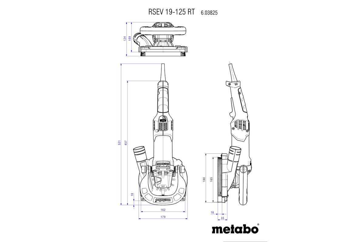 RSEV 19-125 RT (603825710) Renoveringsslipmaskin | Metabo Elverktyg
