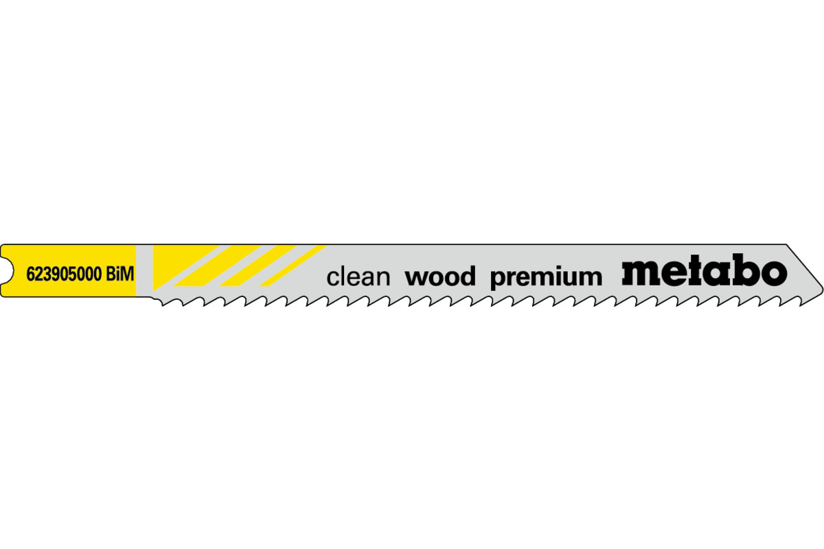 5 пилкових U-подібних полотен для лобзиків «clean wood premium», 82/2,5 мм (623905000) 
