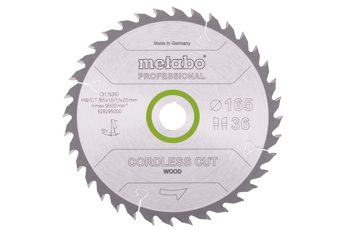 Пилкове полотно «cordless cut wood - professional», 165x20 Z36 WZ 15° (628295000) 