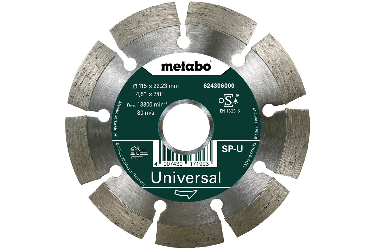Diamond cutting disc - SP - U, 115 x 22.23 mm (624306000) | Metabo Power  Tools