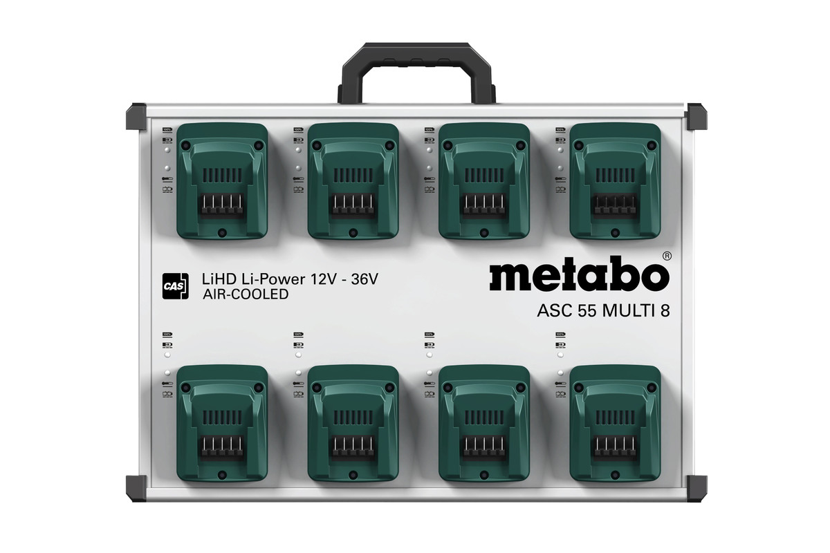 Desktop quick charger ASC 55 MULTI 8, 12-36V, EU (627093000) | Metabo Power  Tools