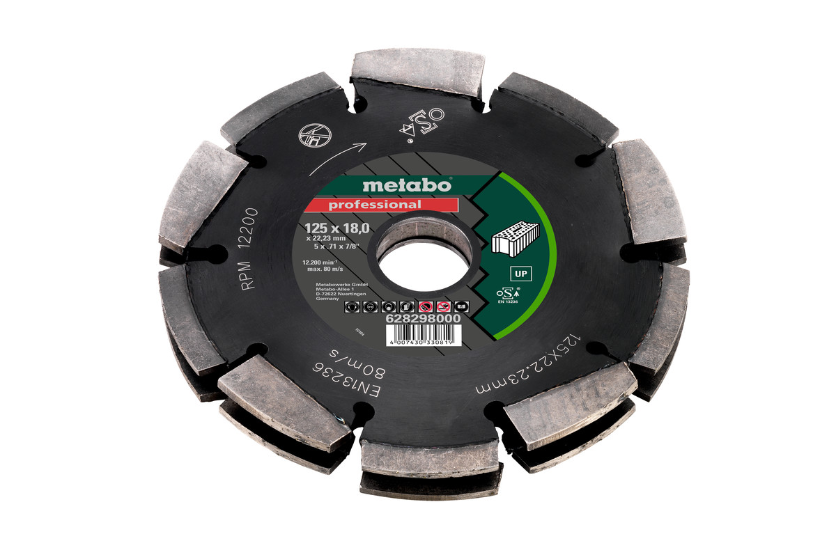 Diamond cutting disc 2, 125x18x22,23mm, "professional","UP", Universal  (628298000) | Metabo Power Tools