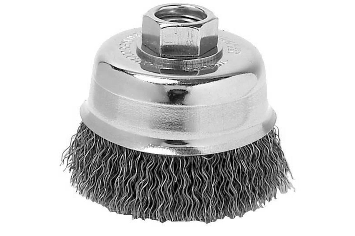 Small Wire Cup Brush Stainless 3-1/2" x 7/8" x 5/8"-11 (655204000) | Metabo  Power Tools