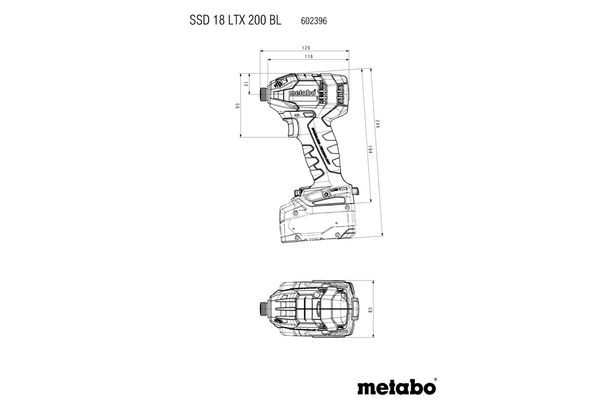 SSD 18 LTX 200 BL (602396520) Cordless Impact Driver | Metabo Power Tools